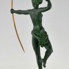 Art Deco sculpture nude with bow Diana