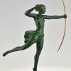 Art Deco sculpture nude with bow Diana