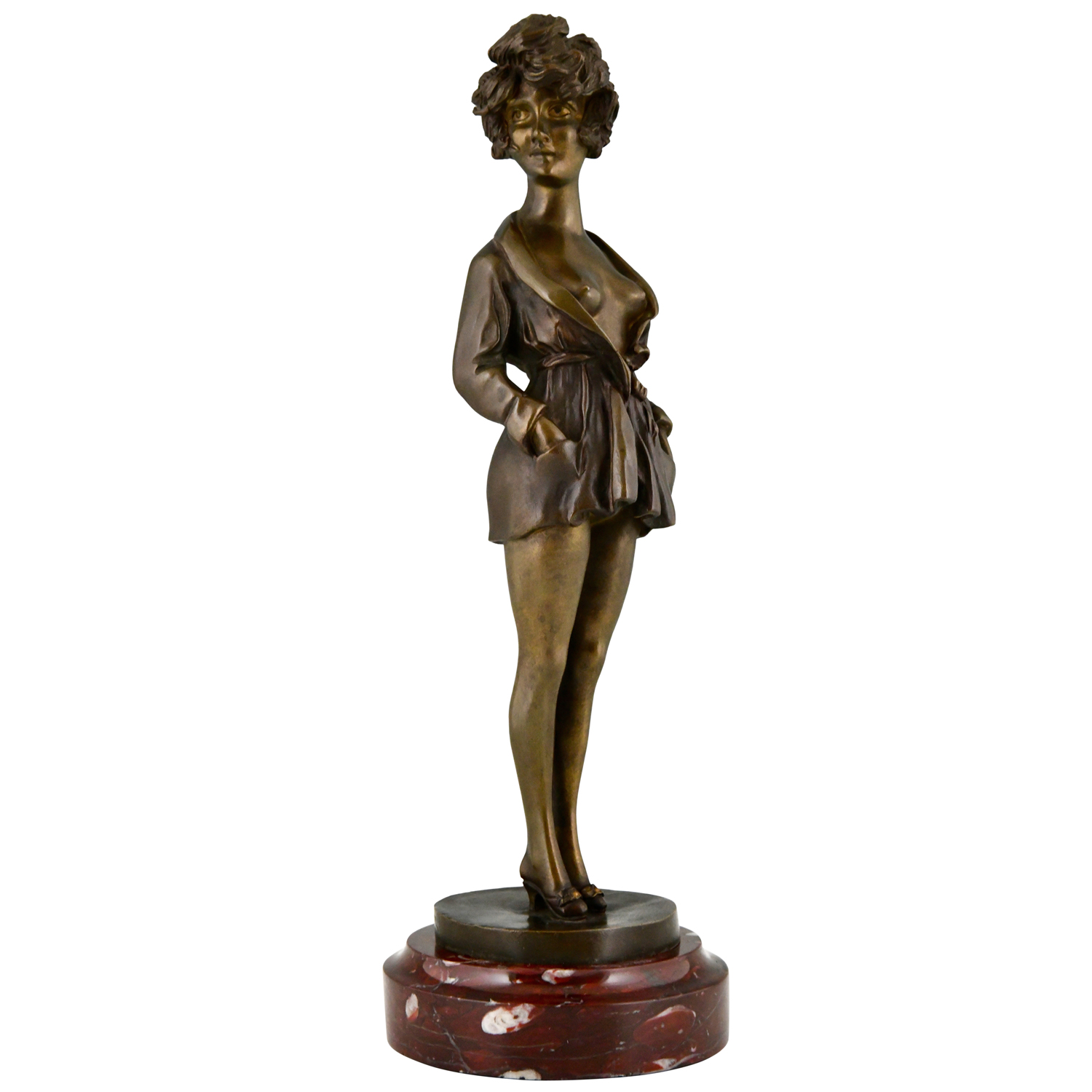Art deco bronze sculpture Maurice Milliere lady