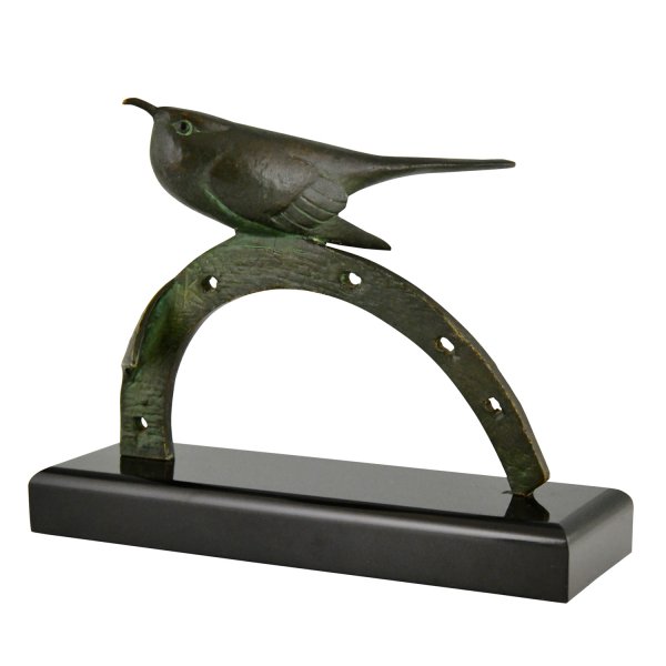 Becquerel Art Deco bronze bird sculpture - 1