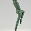 Sculpture Art Déco danseuse nue au tambourin