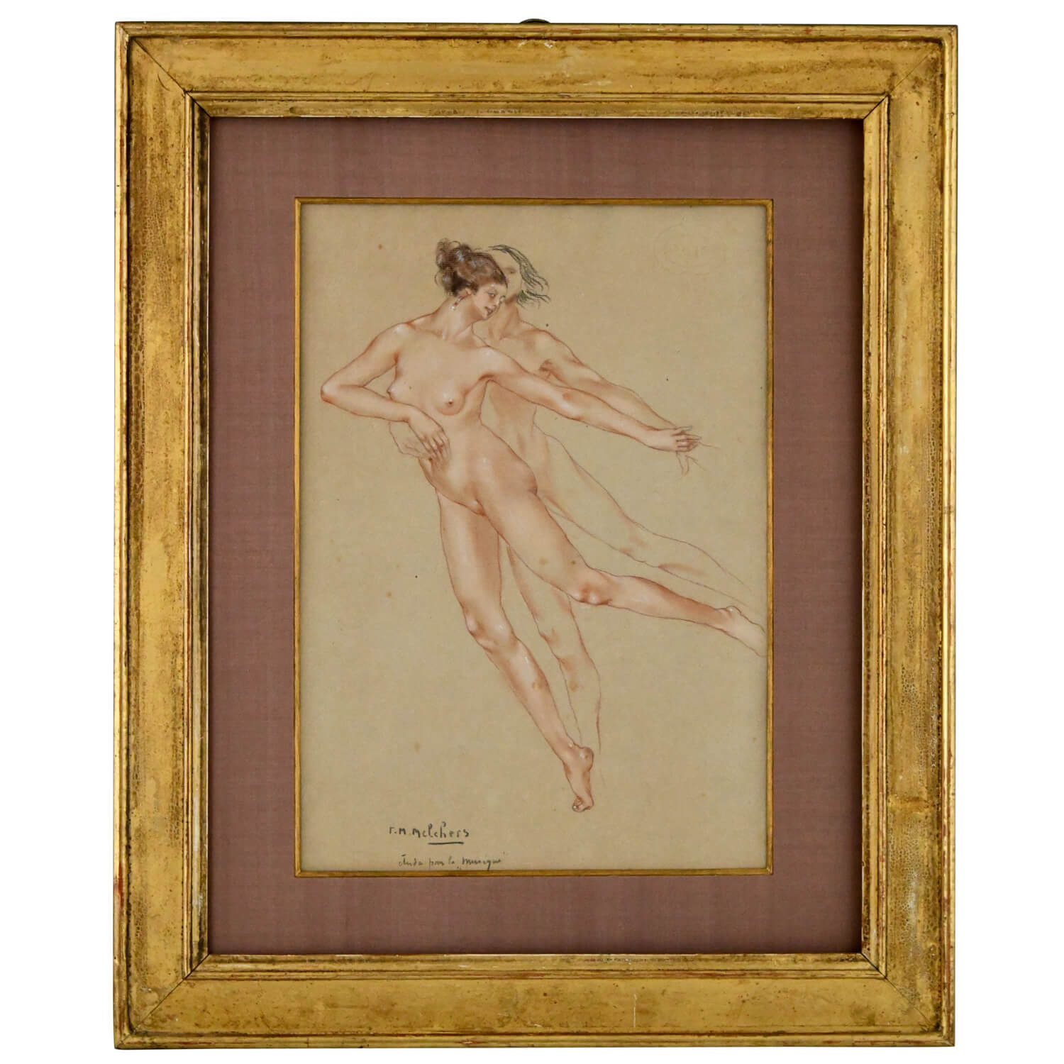 Melchers drawing Art Nouveau nudes