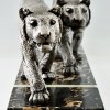 Art Deco sculpture of two panthers.