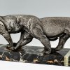 Art Deco sculpture of two panthers.