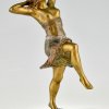 Art Deco bronzen sculptuur van een danseres