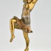 Art Deco bronzen sculptuur van een danseres