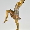 Art Deco bronzen sculptuur van een danseres