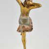 Art Deco bronzen sculptuur van een danseres