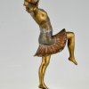 Art Deco bronzen sculptuur van een danseres