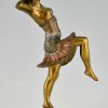 Art Deco bronzen sculptuur van een danseres