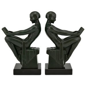 Art Deco bookends nudes Max Le Verrier