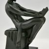 Art Deco bookends with reading nudes Delassement