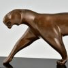 Art Deco Bronze Panther Skulptur