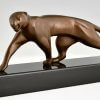 Art Deco bronze panther sculpture