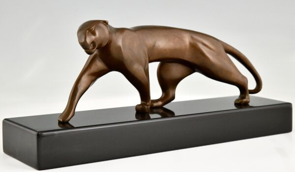 Art Deco bronze panther sculpture