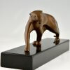 Art Deco bronzen panter sculptuur