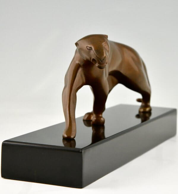 Art Deco Bronze Panther Skulptur