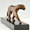 Art Deco Bronze Panther Skulptur