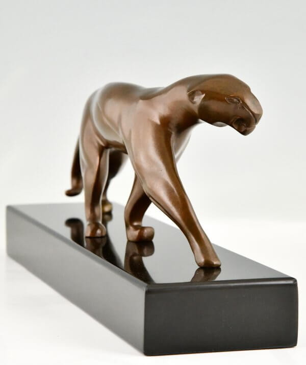 Art Deco Bronze Panther Skulptur