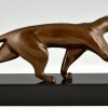 Art Deco bronze panther sculpture