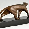 Art Deco Bronze Panther Skulptur