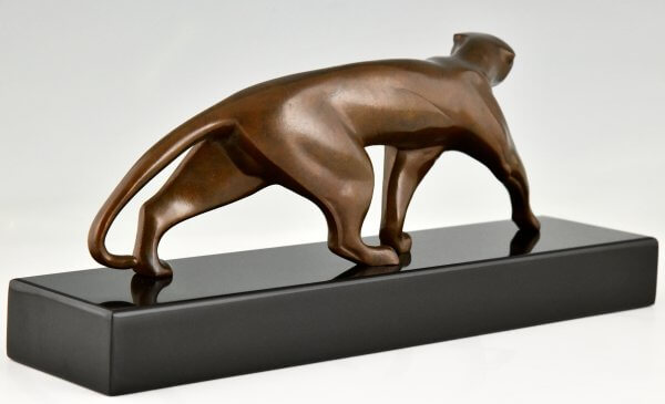 Art Deco bronze panther sculpture