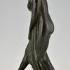 Art Deco bronze sculpture of a bathing nude.  