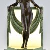 Art Deco stijl lamp sculptuur naakt met sluier SERENITE