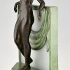  Art Deco style lamp sculpture nude with scarf SERENITE