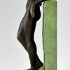Art Deco stijl lamp sculptuur naakt met sluier SERENITE