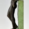  Art Deco style lamp sculpture nude with scarf SERENITE