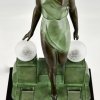 Lampe Art Deco Stil NAUSICAA Dame am Brunnen