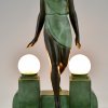 Art Deco stijl lamp NAUSICAA dame bij een fontein