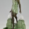 Art Deco style lamp NAUSICAA lady at a fountain