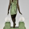 Art Deco stijl lamp NAUSICAA dame bij een fontein