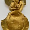 Art Nouveau bronzen schaal met kussend paar
