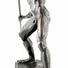 Art Deco sculpture male nude with spear.