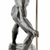 Art Deco sculpture male nude with spear.