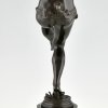 Sculpture Art Déco en bronze faune dansant