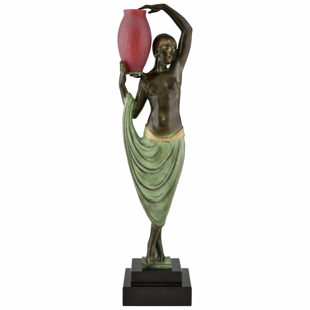 その他家電 Design Toscano Mistress Odalisque Art Deco Illuminated Sculpture Art Deco style lamp nude with vase ODALISQUE - Deconamic