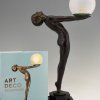 Art Deco stijl lamp naakt met bal Clarté LUEUR LUMINEUSE 38 cm
