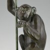 Art Deco style lamp monkey with umbrella PLUIE