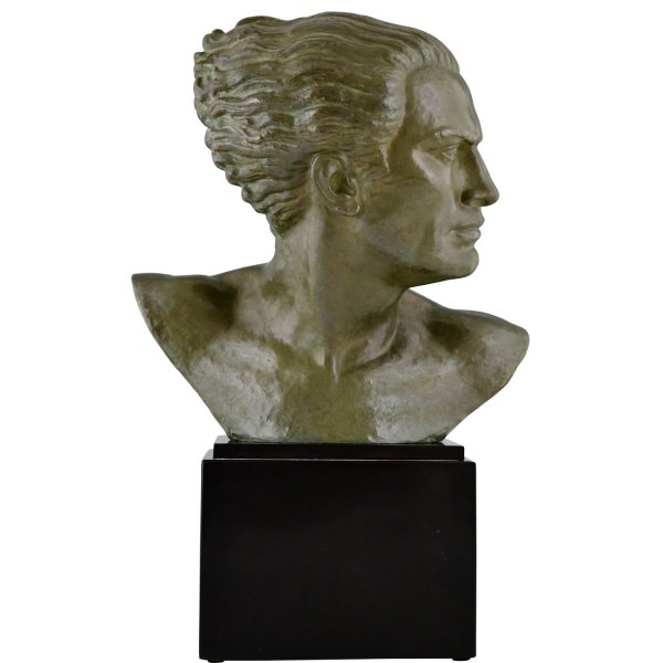 Art Deco bronze Mermoz Gilbert