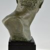 Art Deco bronzen sculptuur buste Jean Mermoz piloot