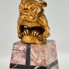 Art Deco bronze bulldog mascot Bourcart