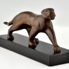 Art Deco bronzen beeld van een panter