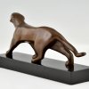 Art Deco bronzen beeld van een panter