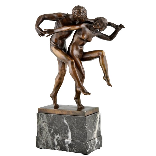 Art Nouveau bronze sculpture Samuel dancing couple