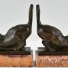 Art Deco cat bookends Riche