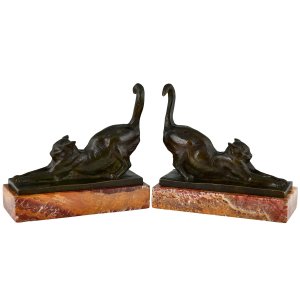 Art Deco cat bookends Riche - 2